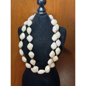 Vintage W Germany Double Strand Iridescent Pink Faceted Bead Necklace Clasp